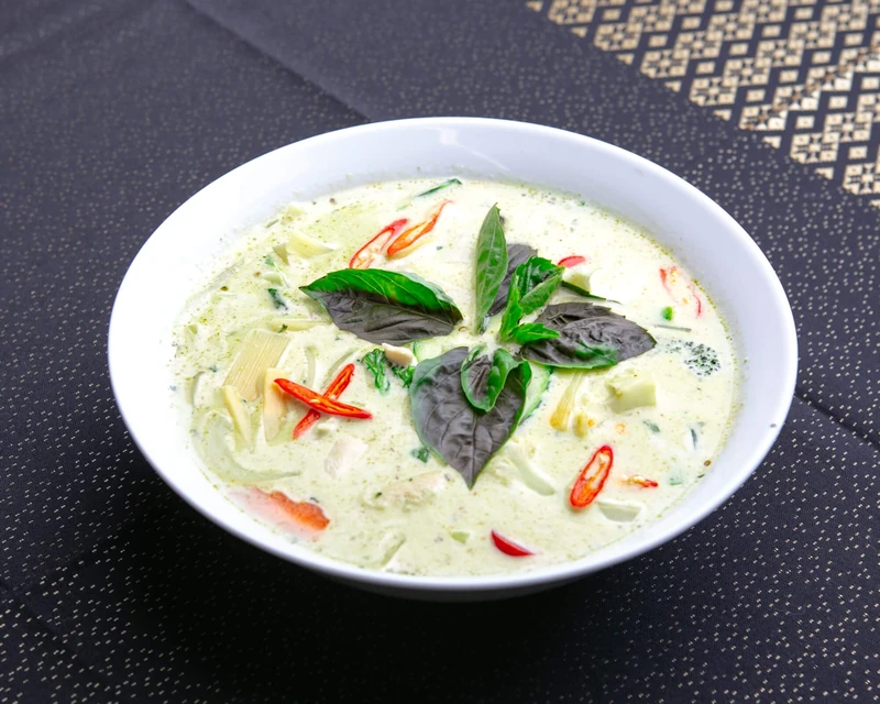 Thai green curry with coconut milk, basil and bamboo shoots at Shaba Thai Cuisine, downtown Winnipeg