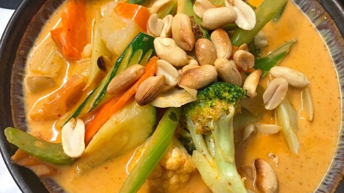 Massaman curry with potato, peanuts and coconut milk at Shaba Thai Cuisine near the University of Winnipeg